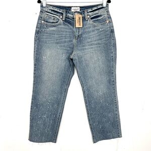 NWT Sneak Peek Vintage Wash Slim Straight Jeans Size 28 / 7 Bleach Splatter